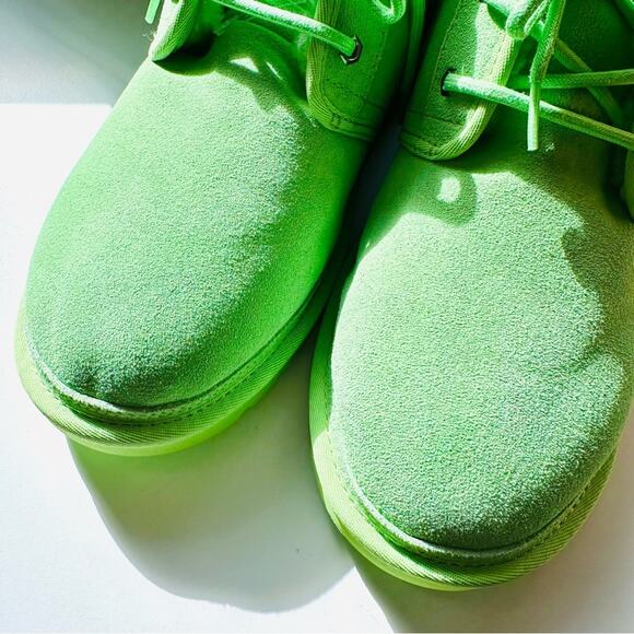 NEW UGG Suede Fur Neumal Boot Lace Up Chukka Ankle Booties Parakeet Green 13 - Picture 11 of 16